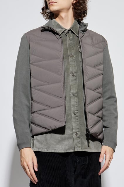 Emporio Armani Emporıo Armani Erkek Kuş Tüyü Dolgulu Kapitone Desenli Örme Kol Detaylı Gri Ceket EM003426 AF17823-U8143