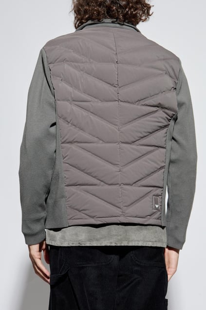 Emporio Armani Emporıo Armani Erkek Kuş Tüyü Dolgulu Kapitone Desenli Örme Kol Detaylı Gri Ceket EM003426 AF17823-U8143