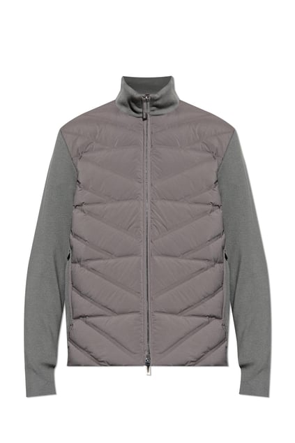 Emporio Armani Emporıo Armani Erkek Kuş Tüyü Dolgulu Kapitone Desenli Örme Kol Detaylı Gri Ceket EM003426 AF17823-U8143