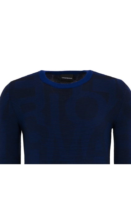 Emporio Armani Emporıo Armani Erkek Logolu Desenli Uzun Kollu Günlük Kullanım Siyah Sweatshirt 6Z1MYF 1M3AZ-006
