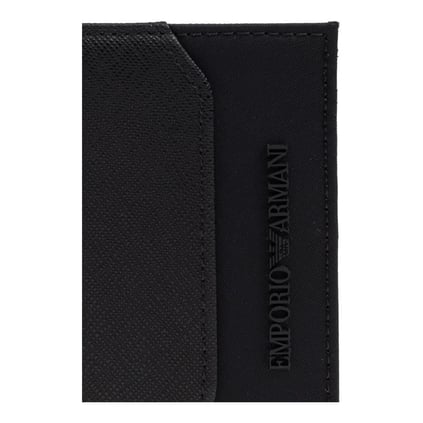 EMPORIO ARMANI Emporıo Armani Erkek Logo Kabartmalı Ekstra Kart Bölmeli Siyah Cüzdan EM001792 AF13670-UC001