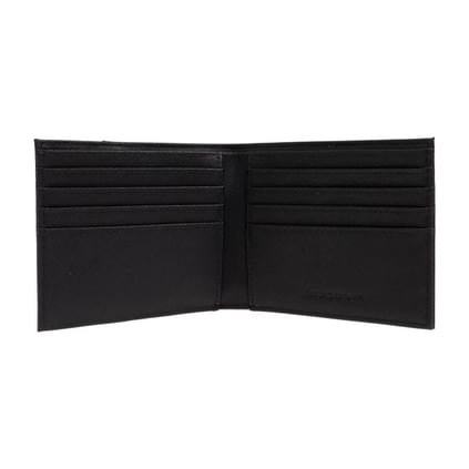 EMPORIO ARMANI Emporıo Armani Erkek Logo Kabartmalı Ekstra Kart Bölmeli Siyah Cüzdan EM001792 AF13670-UC001