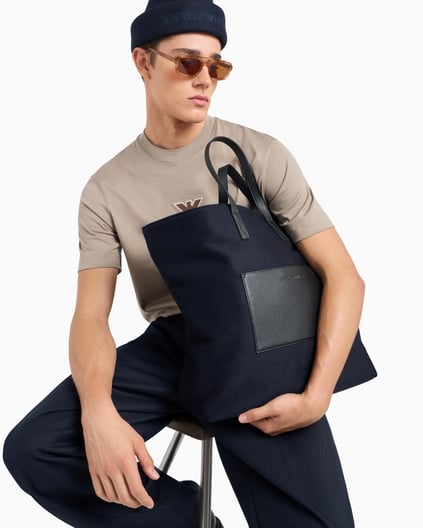 EMPORIO ARMANI Emporıo Armani Erkek Marka Logolu Organik Pamuklu Kısa Kollu Bej T-Shirt 6D1TD7 1JOCZ-0152