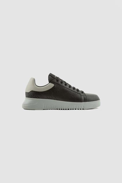 Emporio Armani Emporıo Armani Erkek Marka Logolu Bağcıklı Kaydırmaz Tabanlı Günlük Siyah Sneaker X4X635 XN889-R625