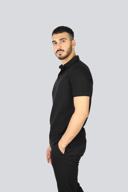 EMPORIO ARMANI Emporıo Armani Erkek Marka Logo Detaylı Regular Fit Kısa Kollu Siyah Polo Yaka T-Shirt EM001295 AF10762-FC155