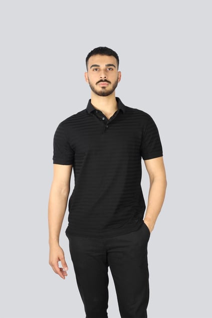 EMPORIO ARMANI Emporıo Armani Erkek Marka Logo Detaylı Regular Fit Kısa Kollu Siyah Polo Yaka T-Shirt EM001295 AF10762-FC155