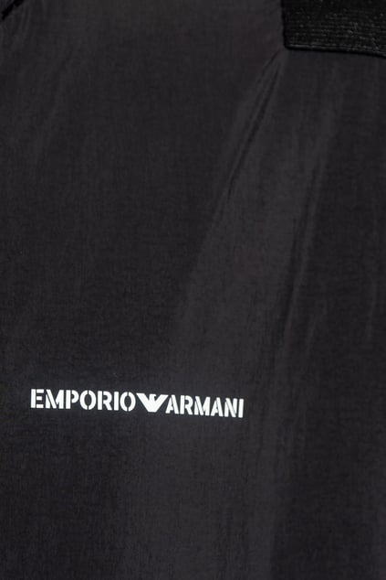 Emporio Armani Emporıo Armani Erkek Marka Logo Detaylı Dik Yaka Fermuar Kapamalı Siyah Mont 6R1B84 1NHMZ-0066