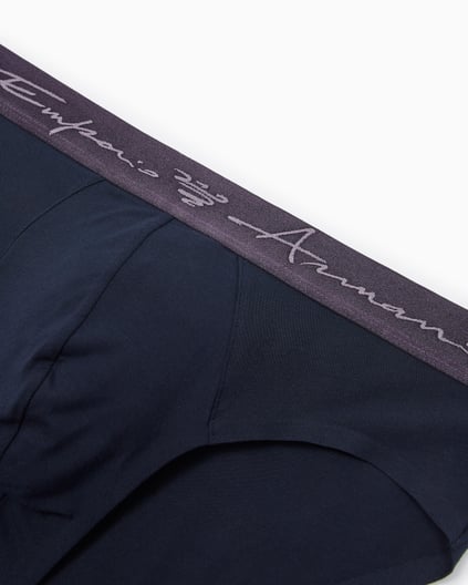 EMPORIO ARMANI Emporıo Armani Erkek Modal Kumaş Logolu Lastikli Bel Lacivert Külot EM000360 AF10783-UB102