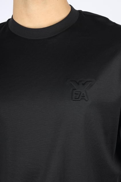 Emporio Armani Emporıo Armani Erkek Normal Kalıp Esnek Pamuklu Kartal Logo Detaylı Uzun Kollu Siyah T-Shirt EM004346 AF10761-UC001