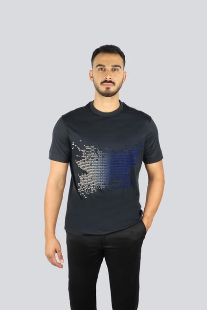 Emporio Armani Emporıo Armani Erkek Normal Kalıp Pamuklu Esnek Kumaş Logo Detaylı Kısa Kollu Lacivert T-Shirt EM002946 AF10761-UB118