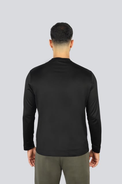 Emporio Armani Emporıo Armani Erkek Normal Kalıp Esnek Pamuklu Kartal Logo Detaylı Uzun Kollu Siyah T-Shirt EM004346 AF10761-UC001