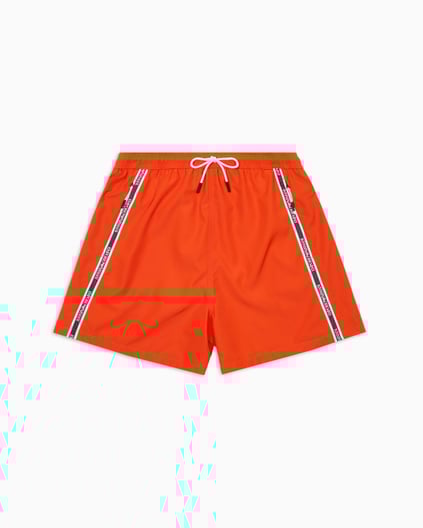 EMPORIO ARMANI Emporıo Armani Erkek Normal Bel Kısa Boy Yandan Şerit Marka Yazı Desen Bağlamalı Kırmızı Mayo EM001382 AF12333-U5026