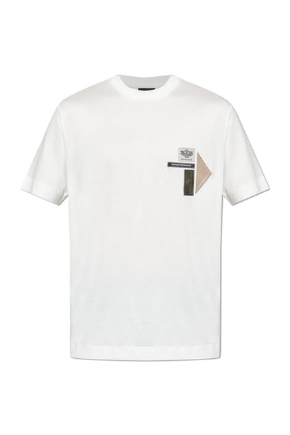 Emporio Armani Emporıo Armani Erkek Normal Kalıp Esnek Pamuklu Logo Detaylı Kısa Kollu Beyaz T-Shirt EM002959 AF18312-U0003