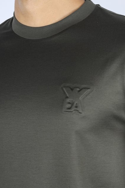 Emporio Armani Emporıo Armani Erkek Normal Kalıp Esnek Pamuklu Kartal Logo Detaylı Uzun Kollu Haki T-Shirt EM004346 AF10761-U8120