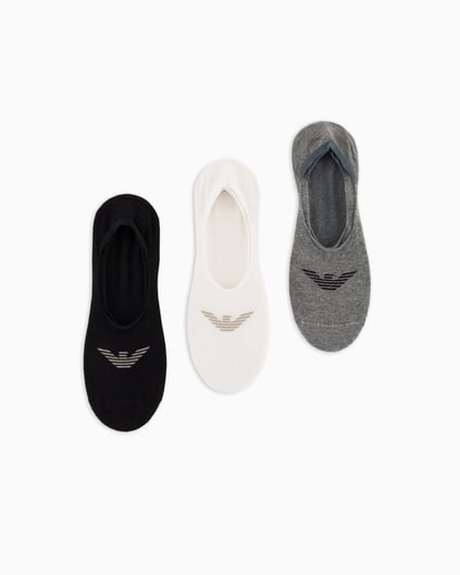 EMPORIO ARMANI Emporıo Armani Erkek Pamuklu Bileği Lastikli 3'lü Kısa Siyah Çorap EM000548 AF12271-MC059