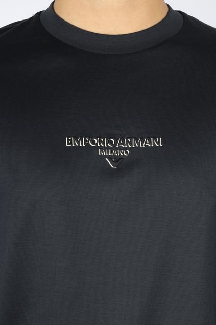 Emporio Armani Emporıo Armani Erkek Regular Fit Yuvarlak Yakalı Kartal Logolu Pamuklu Uzun Kollu Lacivert T-Shirt EM004345 AF10761-UB118