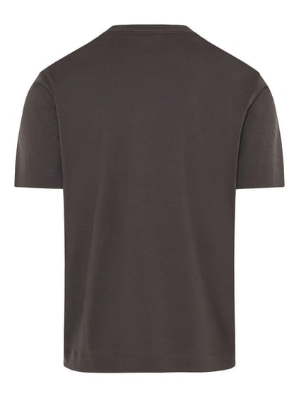 EMPORIO ARMANI Emporıo Armani Erkek Regular Fit Yuvarlak Yaka Kartal Kabartmalı Kısa Kollu Kahverengi T-Shirt EM001040 AF13669-U8168