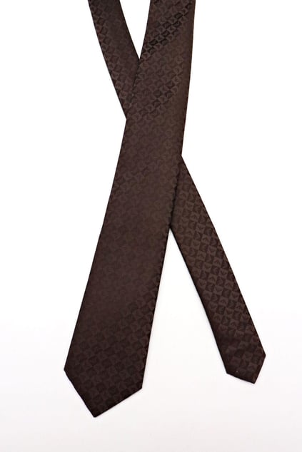 Emporio Armani Emporıo Armani Erkek Saf İpek Kumaş Kare Kartal Desenli Kahverengi Kravat 340075 2R612-00052