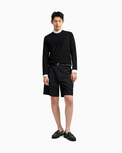 Emporio Armani Emporıo Armani Erkek Saf Pamuk İçerikli Logo Kabartmalı Yuvarlak Yaka Uzun Kollu Normal Kalıp Siyah1 Sweatshirt 8N1TD7 1JGYZ-0022