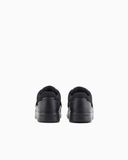 Emporio Armani Emporıo Armani Erkek Yuvarlak Burun Bağcıklı Deri File Detaylı Lacivert Sneaker EM002855 AF18018-MZ312
