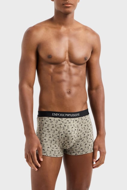 EMPORIO ARMANI Emporıo Armani Erkek Yumuşak Pamuklu Logolu Elastik Bel Bantlı 3'lü Çok Renkli Boxer EM000260 AF10800-MC112