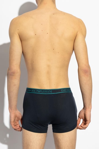 EMPORIO ARMANI Emporıo Armani Erkek Yumuşak Pamuk İçerikli Elastik Marka Logo Bantlı 3'lü Lacivert Boxer EM000259 AF10779-MB139