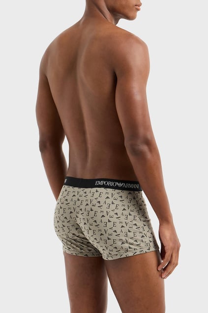 EMPORIO ARMANI Emporıo Armani Erkek Yumuşak Pamuklu Logolu Elastik Bel Bantlı 3'lü Çok Renkli Boxer EM000260 AF10800-MC112