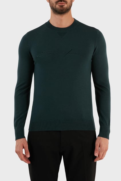 Emporio Armani Emporıo Armani Erkek Yuvarlak Uzun Kollu Günlük Haki Kazak 6L1MXJ 1MBPZ-0586