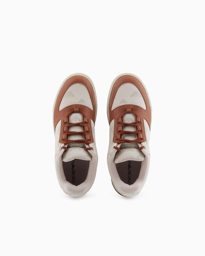 Emporio Armani Emporıo Armani Erkek Yuvarlak Burun Bağcıklı Kauçuk Taban Deri Bej Sneaker EM002849 AF18010-MZ327