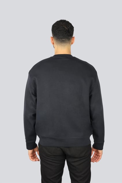 EMPORIO ARMANI Emporıo Armani Erkek Yuvarlak Yaka Regular Fit Dokuma Kumaş Baskılı Uzun Kollu Lacivert Sweatshirt EM001052 AF10013-MB192