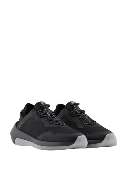 EMPORIO ARMANI Emporıo Armani Erkek Yüksek Rahat Taban Nefes Alabilen Fileli Siyah Sneaker EM001675 AF14764-ZC004