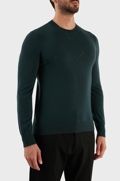 Emporio Armani Emporıo Armani Erkek Yuvarlak Uzun Kollu Günlük Haki Kazak 6L1MXJ 1MBPZ-0586