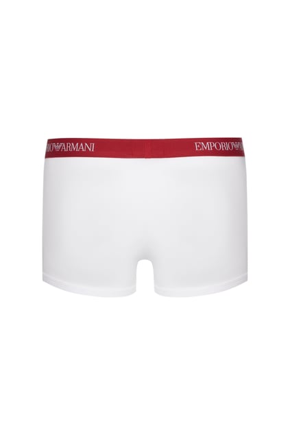EMPORIO ARMANI Emporıo Armani Erkek Yumuşak Pamuklu Logolu Elastik Bel Bantlı 3'lü Beyaz Boxer EM000260 AF10800-M0086