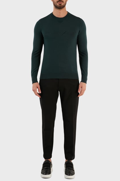 Emporio Armani Emporıo Armani Erkek Yuvarlak Uzun Kollu Günlük Haki Kazak 6L1MXJ 1MBPZ-0586