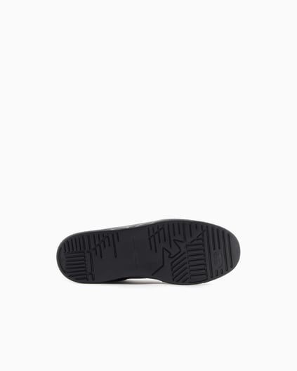Emporio Armani Emporıo Armani Erkek Yuvarlak Burun Bağcıklı Deri File Detaylı Lacivert Sneaker EM002855 AF18018-MZ312