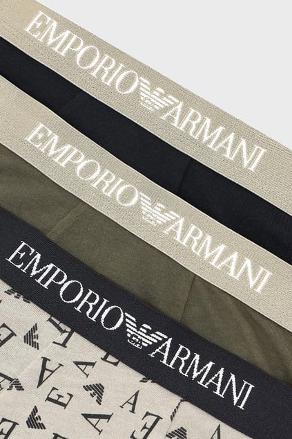 EMPORIO ARMANI Emporıo Armani Erkek Yumuşak Pamuklu Logolu Elastik Bel Bantlı 3'lü Çok Renkli Boxer EM000260 AF10800-MC112