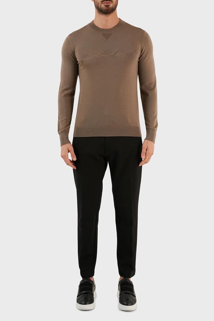 Emporio Armani Emporıo Armani Erkek Yuvarlak Uzun Kollu Günlük Kahverengi Kazak 6L1MXJ 1MBPZ-0431