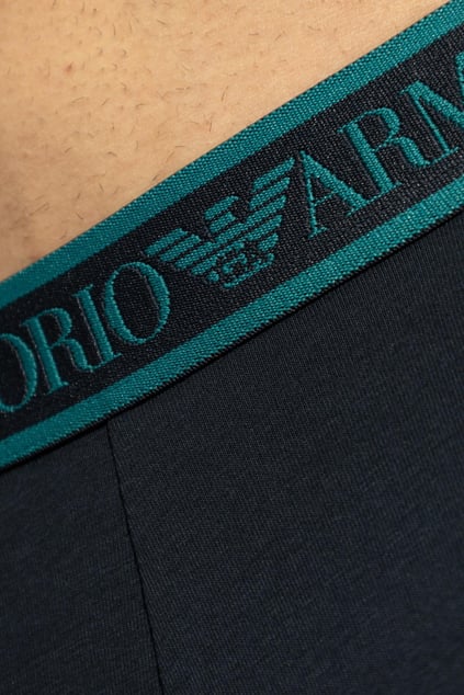 EMPORIO ARMANI Emporıo Armani Erkek Yumuşak Pamuk İçerikli Elastik Marka Logo Bantlı 3'lü Lacivert Boxer EM000259 AF10779-MB139