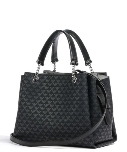 Emporio Armani Emporıo Armani Kadın Deri Marka Logolu Fermuarlı Günlük Kullanım Siyah Omuz Çantası Y3D159 YWS0E-86284