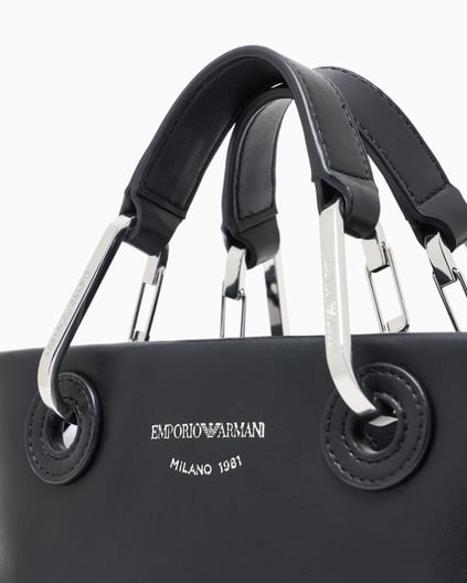 EMPORIO ARMANI Emporıo Armani Kadın Deri Geniş İç Bölmeli Kısa Ve Uzun Elden Tutma Siyah Omuz Çantası EW000382 AF18673-UC001