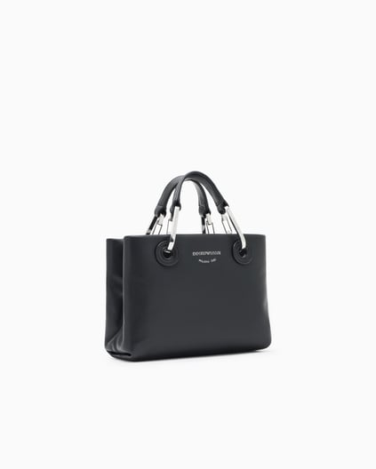 EMPORIO ARMANI Emporıo Armani Kadın Deri Geniş İç Bölmeli Kısa Ve Uzun Elden Tutma Siyah Omuz Çantası EW000382 AF18673-UC001