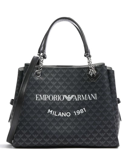 Emporio Armani Emporıo Armani Kadın Deri Marka Logolu Fermuarlı Günlük Kullanım Siyah Omuz Çantası Y3D159 YWS0E-86284