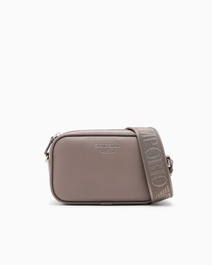 Emporio Armani Emporıo Armani Kadın Deri Tek Fermuar Kapamalı Askı Marka Yazı Desenli Bej Omuz Çantası EW000537 AF12036-M1057