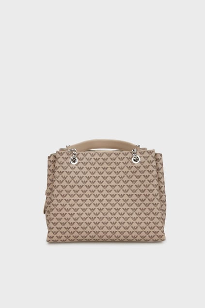 EMPORIO ARMANI Emporıo Armani Kadın Deri Marka Logolu Fermuarlı Günlük Kullanım Kahverengi Omuz Çantası Y3D159 YWS0E-F1075