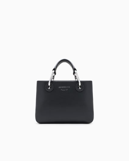 EMPORIO ARMANI Emporıo Armani Kadın Deri Geniş İç Bölmeli Kısa Ve Uzun Elden Tutma Siyah Omuz Çantası EW000382 AF18673-UC001