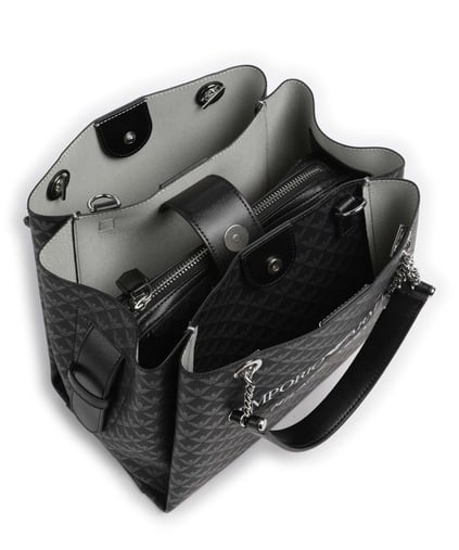 Emporio Armani Emporıo Armani Kadın Deri Marka Logolu Fermuarlı Günlük Kullanım Siyah Omuz Çantası Y3D159 YWS0E-86284