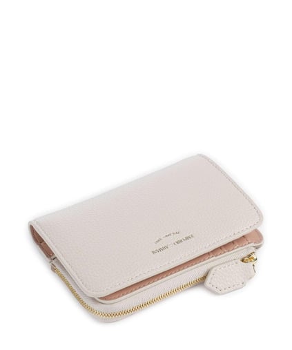 EMPORIO ARMANI Emporıo Armani Kadın Deri Üzeri Logo Desenli Fermuar Kapamalı İç bölmeli Bej Cüzdan EW000369 AF11953-U6208