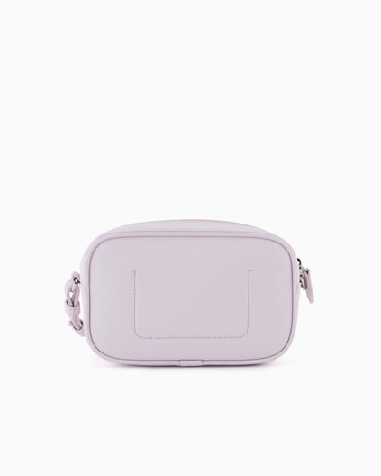 EMPORIO ARMANI Emporıo Armani Kadın Deri Tek Fermuar Kapamalı Askı Marka Yazı Desenli Lila Omuz Çantası EW000537 AF12036-M4033