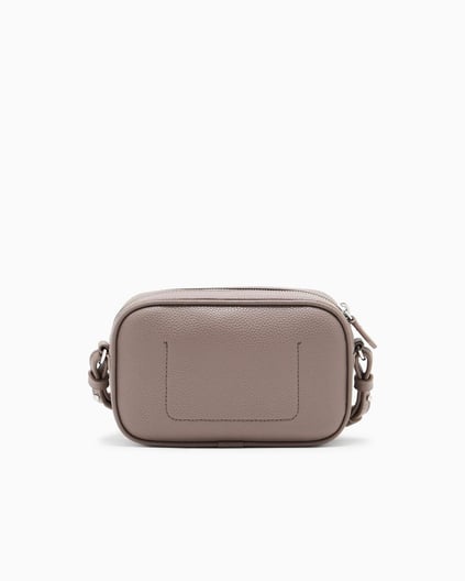 Emporio Armani Emporıo Armani Kadın Deri Tek Fermuar Kapamalı Askı Marka Yazı Desenli Bej Omuz Çantası EW000537 AF12036-M1057