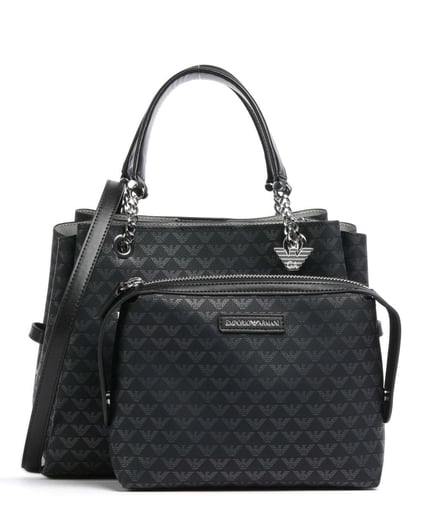 Emporio Armani Emporıo Armani Kadın Deri Marka Logolu Fermuarlı Günlük Kullanım Siyah Omuz Çantası Y3D159 YWS0E-86284